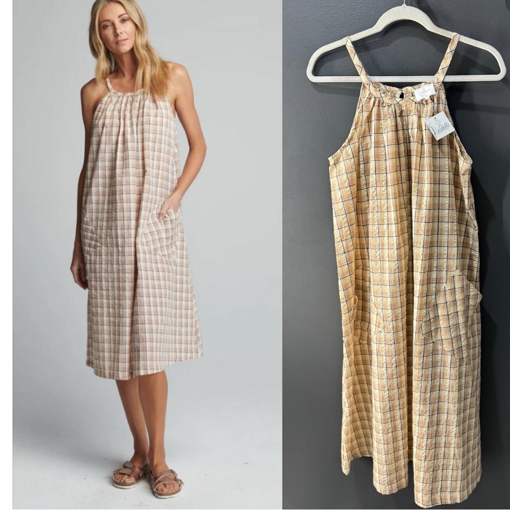 sundays Geo Midi dress Beige Size Medium NWTS